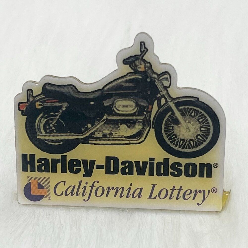 🔮 5/$25 Vintage Harley Davidson California Lottery Pin